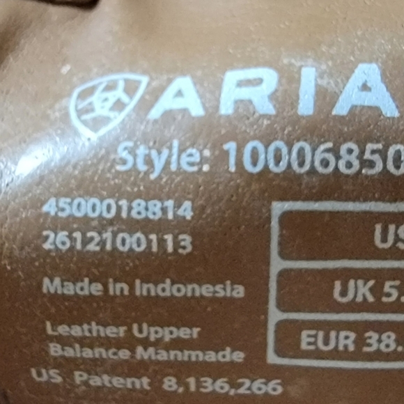 Vintage Ariat Womens 10006850 Brown Leather Rhinestone Cowgirl Boots Size 8B - Picture 5 of 8